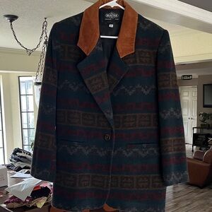 Braetan Multicolor Patterned Pea Coat